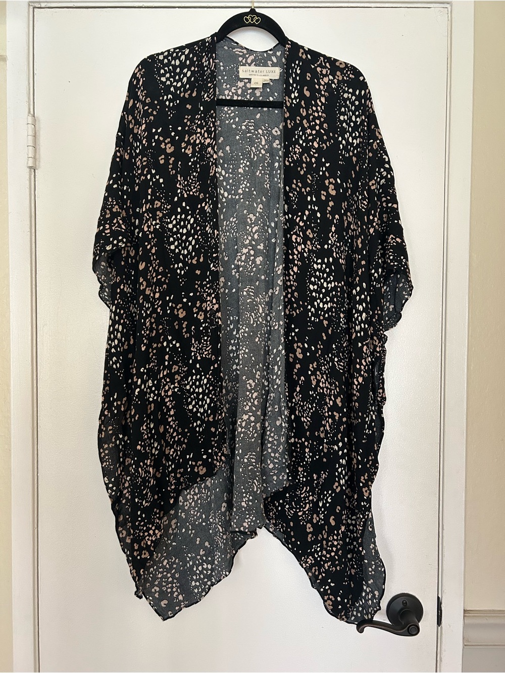 Black & Tan Spotted Sheer Kimono